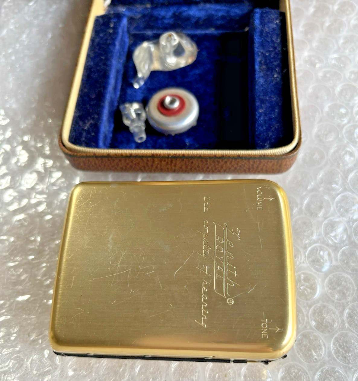 Zenith Royal Hearing Aid 1950's With Case Not Tested