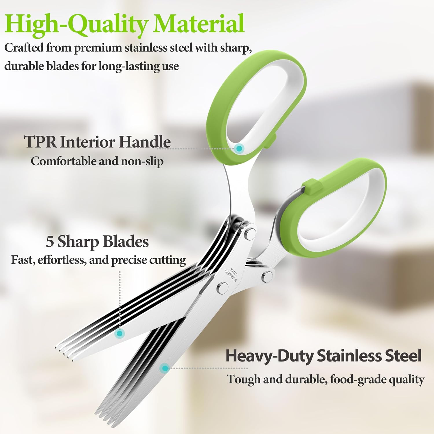 2026 Upgraded Herb Scissors, Effortless Herb Shears Cutter Tool with Sharp Stain
