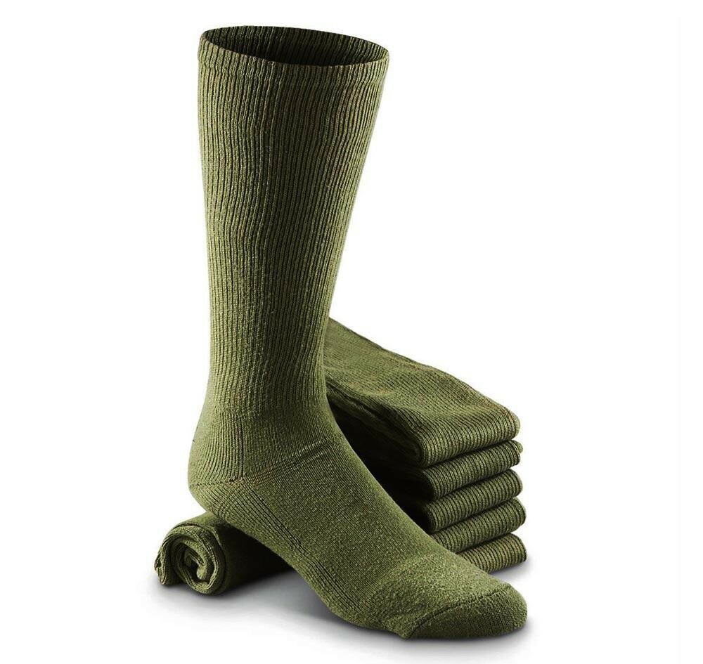 NEW US Military Issue Green Cushion Boot Socks BASIC TRAINING ISSUE   ALL SIZES