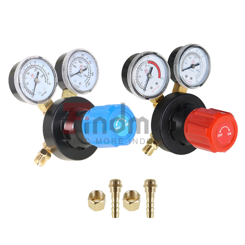 Dual Welding Gas Gauges Oxygen cga540 And Acetylene cga510 Regulators Combo