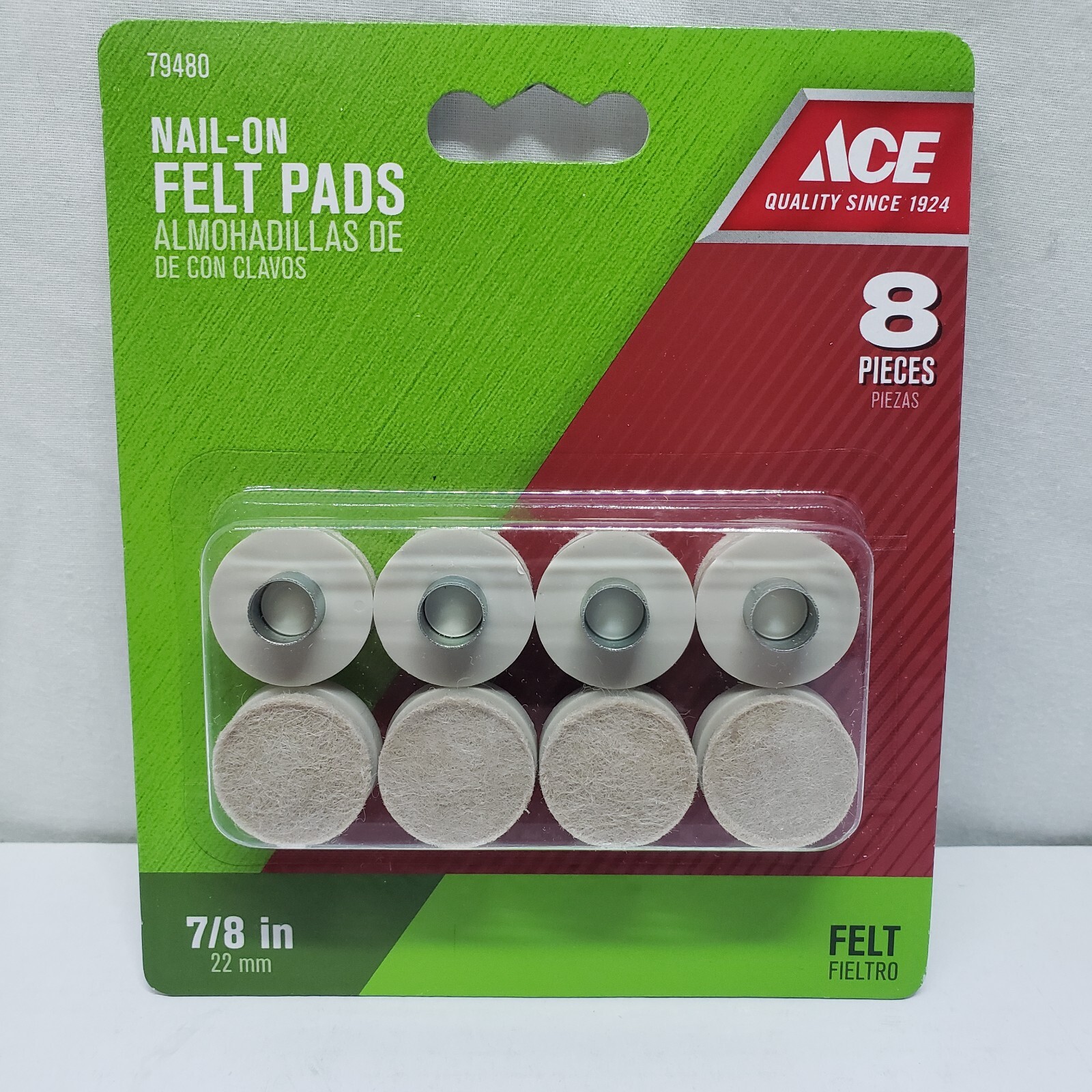 ACE Nail on Felt Pads 8 pcs. 7/8 "  Round  #79480 9933
