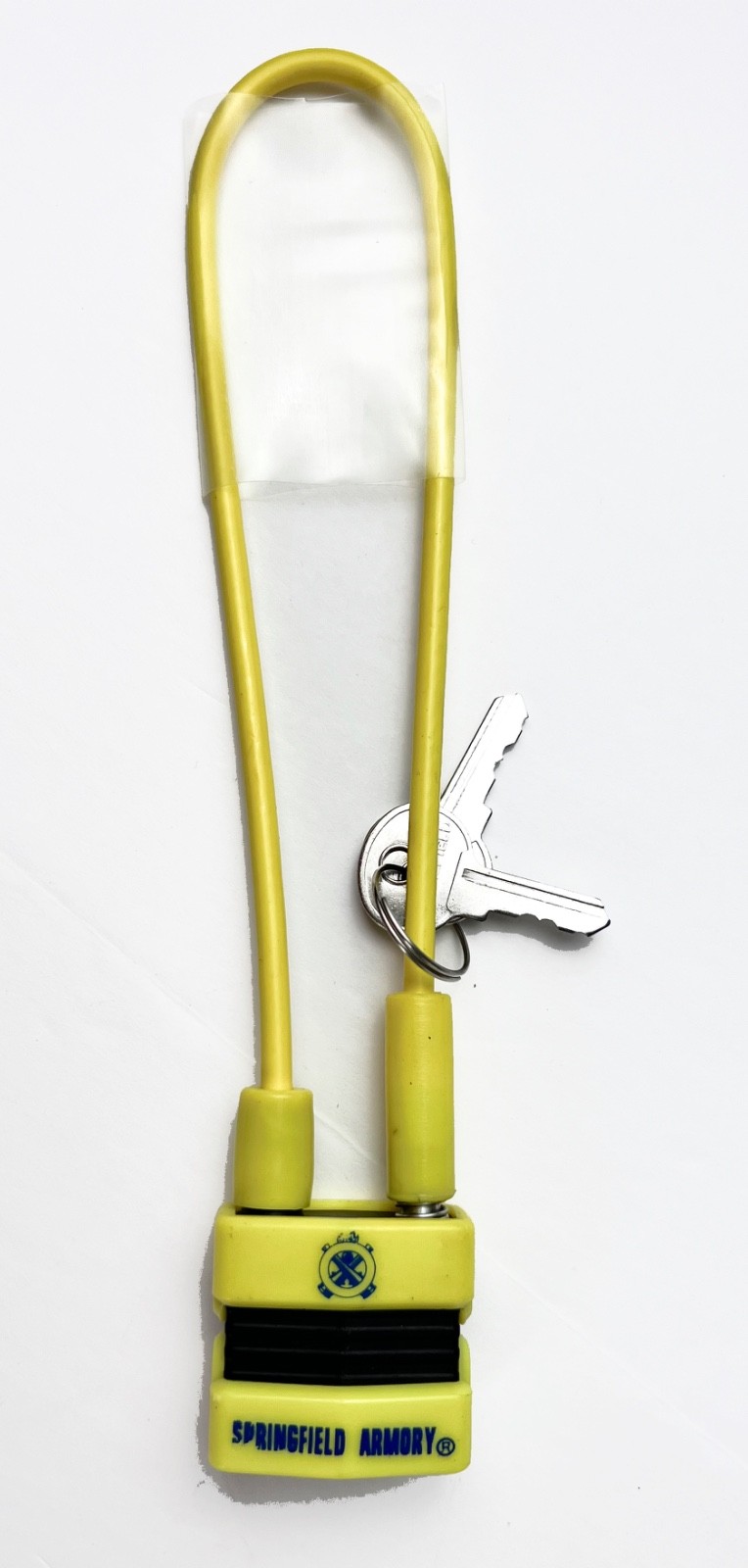 Springfield Armory Gun Lock Cable Lock OEM, Yellow, New with Keys