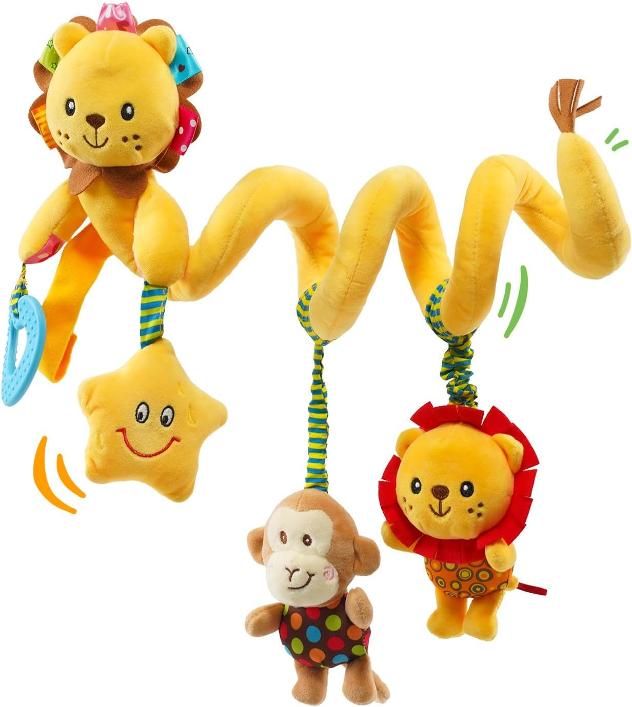 Crib Stroller Car Seat Toys for Baby 0-3-6-9-12 Months, Tummy Time Hanging Senso
