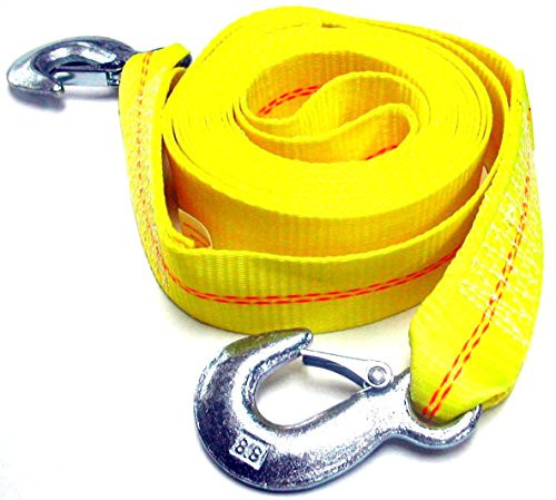 HFS(R) 2INX 30FT -8PCS Polyester Tow Strap Rope 2 Hooks 9000Lb Towing Recovery