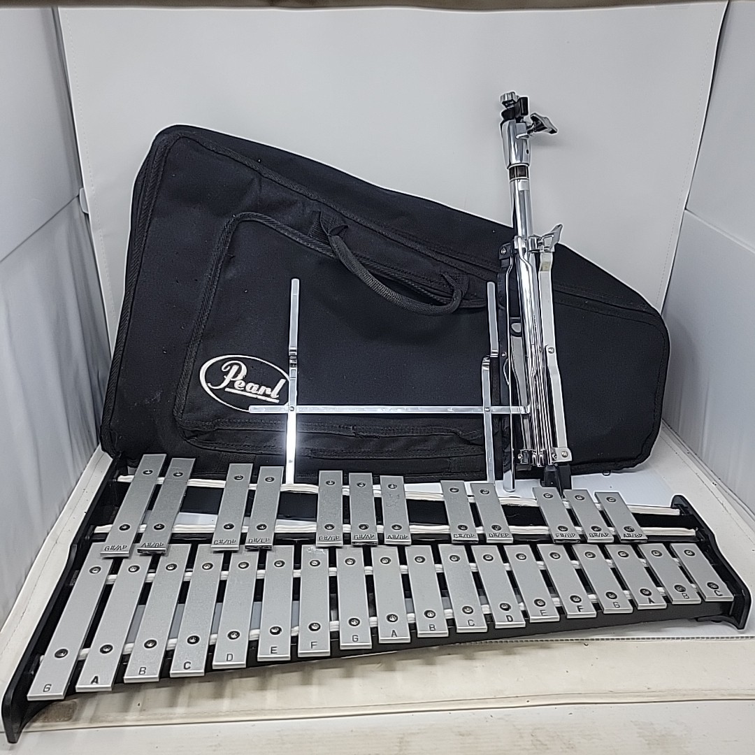 Pearl Bell Kit 30 Note Glockenspiel Xylophone Mallets Stand Bag Student Set