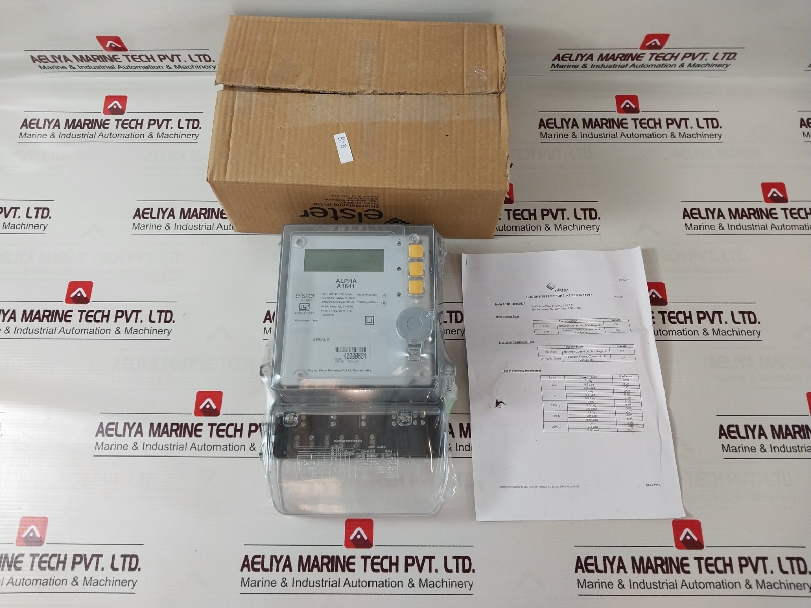 ELSTER ALPHA A1641 KWH/KVARH/KVAH METER, 40000 IMP/KWH, 3PH, 4W, HT CT, 1(2)A