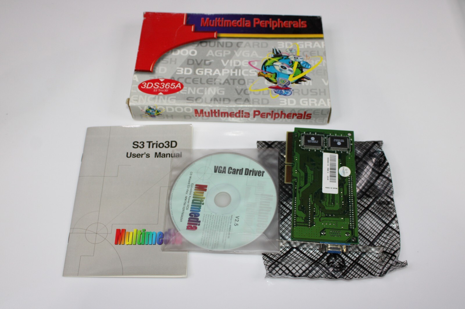 VINTAGE NOS Multimedia Peripherals 3DS365A S3 Trio3D VGA AGP Video Card