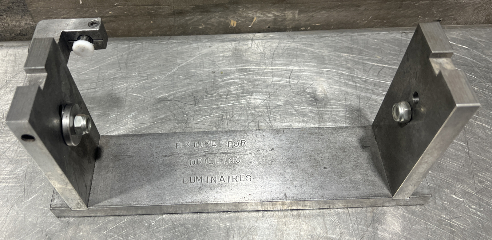 Vintage Machinist Tool. Stamped “Fixture For Drilling Lumin Lumenaires”