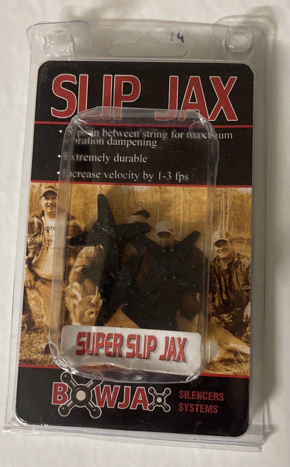 Bowjax Super Slip Jax Black Bow String Dampener Silencer #1040s 4 Ea Bowhunting