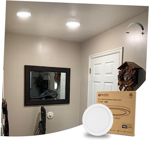 7 Inch Small LED Flush Mount Ceiling Light Dimmable,5000k Daylight 1 Pack White