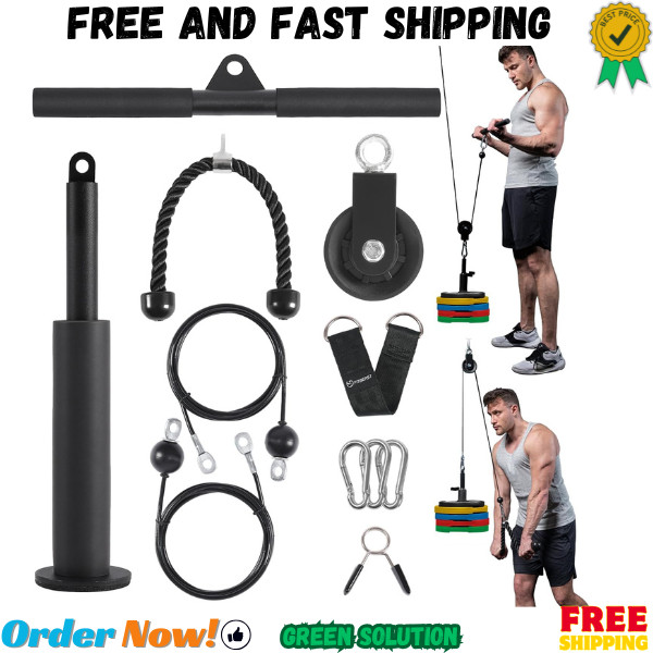 FitBeast Pulley System Gym, Cable Weight Pulley System for Gym LAT Pulldown, Bic