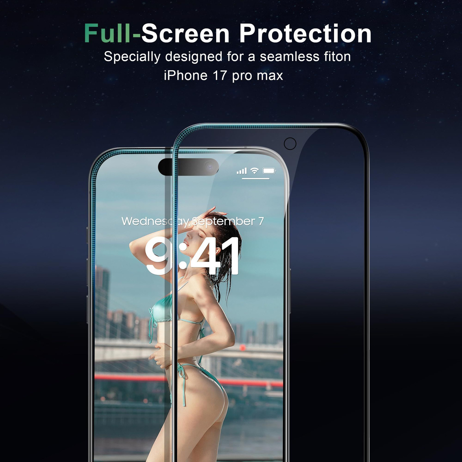 Privacy Screen Protector for iPhone 17 Pro 17 Max 2 Pack, Green