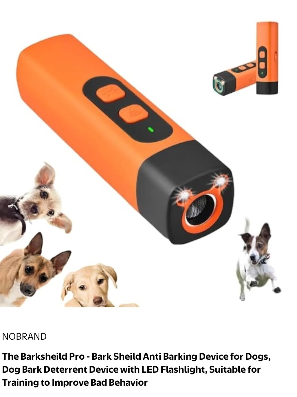 Anti Bark Device Ultrasonic Dog Control Stop Recharge Outdoor Indoor Deterrent