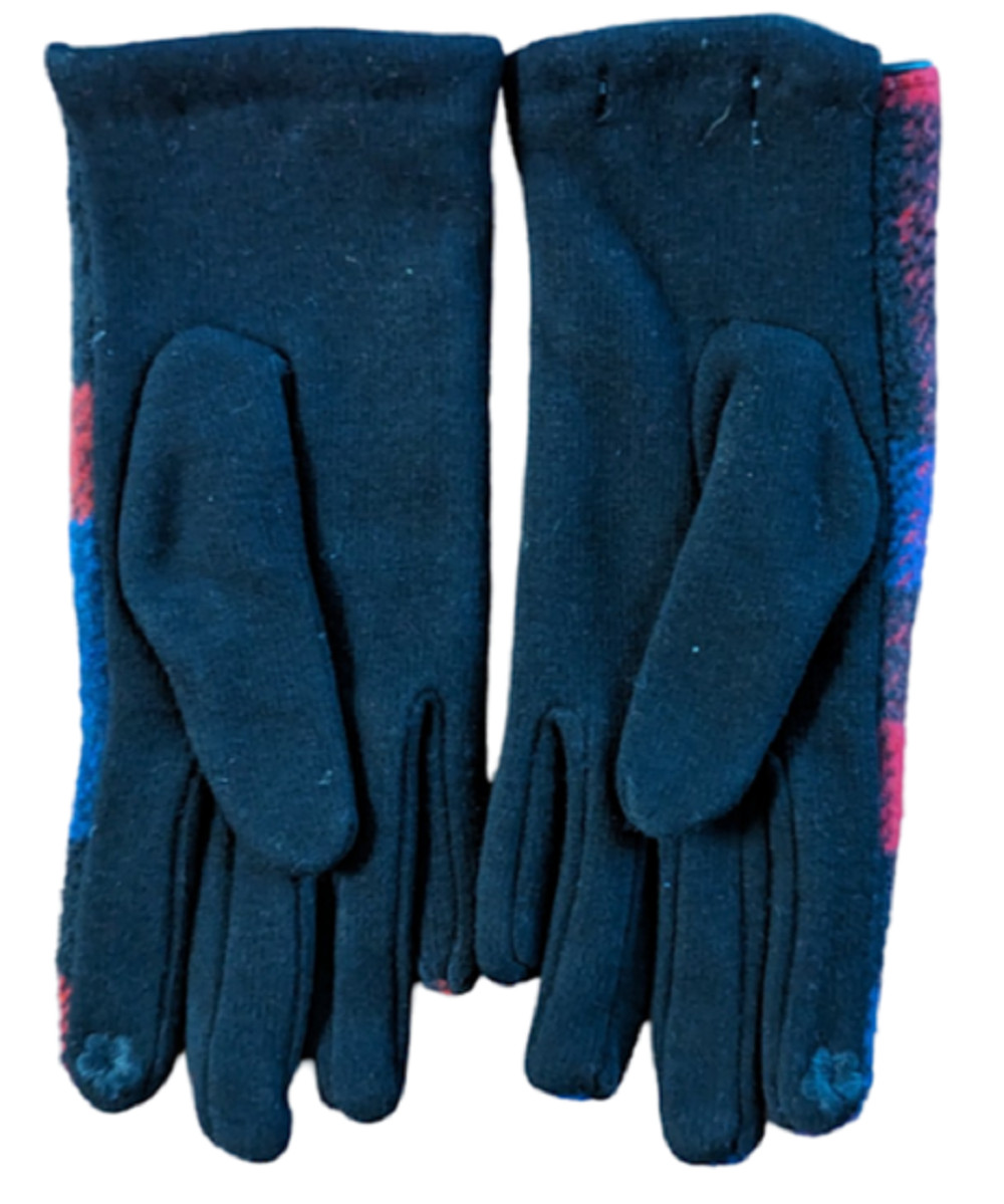 Nine West Red Blue Plaid Gloves, Touch Screen Compatible, Size Small, New