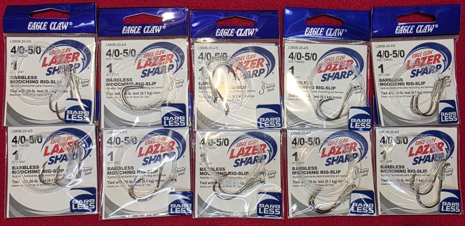Lot of 10: Eagle Claw Lazer Sharp Mooching Rig-Slip L580B-20-4/5