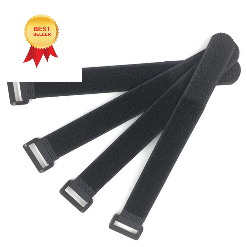 HUAPX Fastening Hook and Loop Cable Straps,10Pack Black 1" x 16",