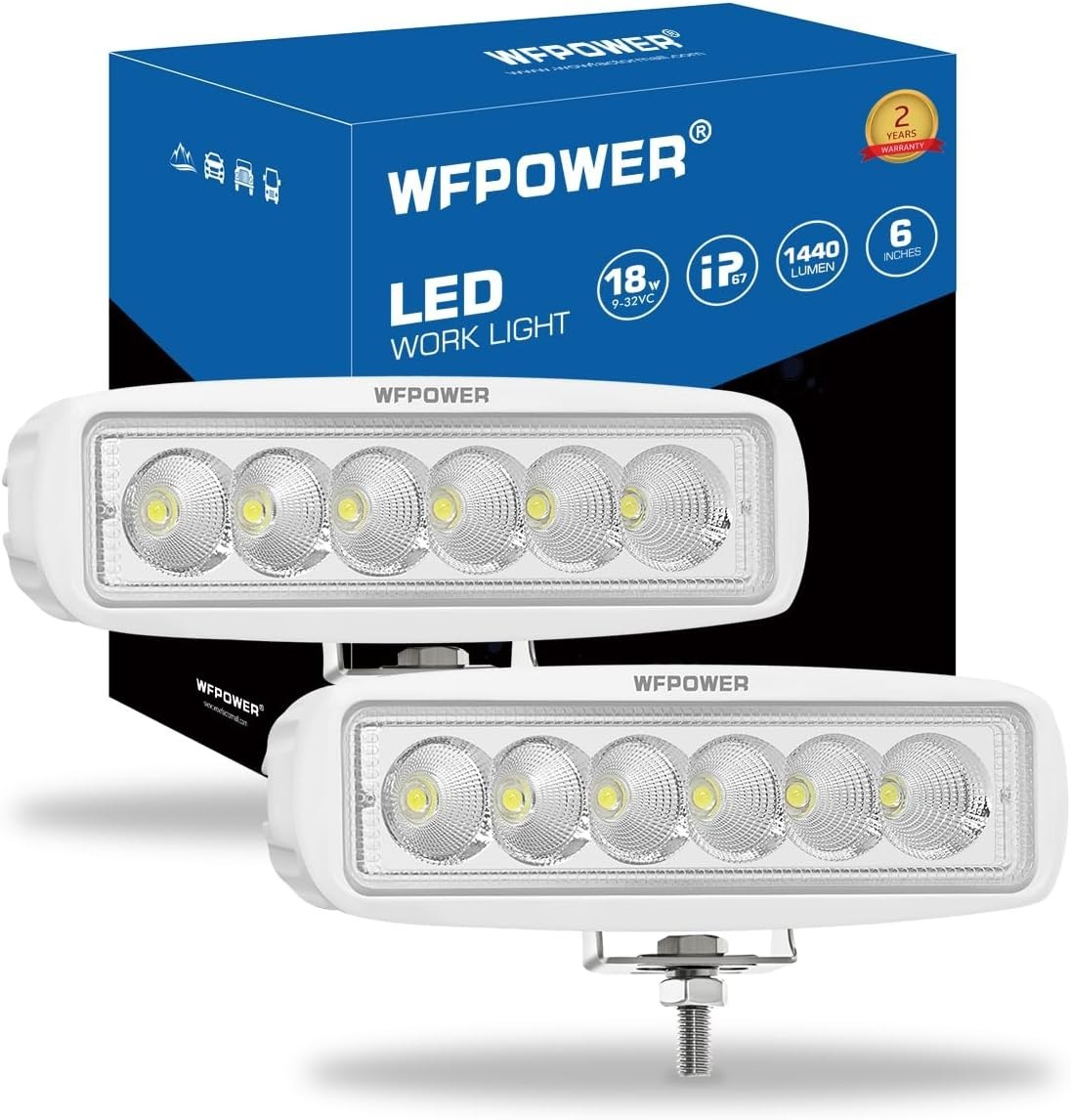 Boat Light 2 Pack Led Marine Spotlights Waterproof 6 Inch Deck Dock Flood Light