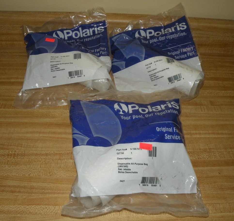 3X Genuine Polaris 380 360 Disposable All-Purpose Bags 9-100-1013 Pool Cleaner