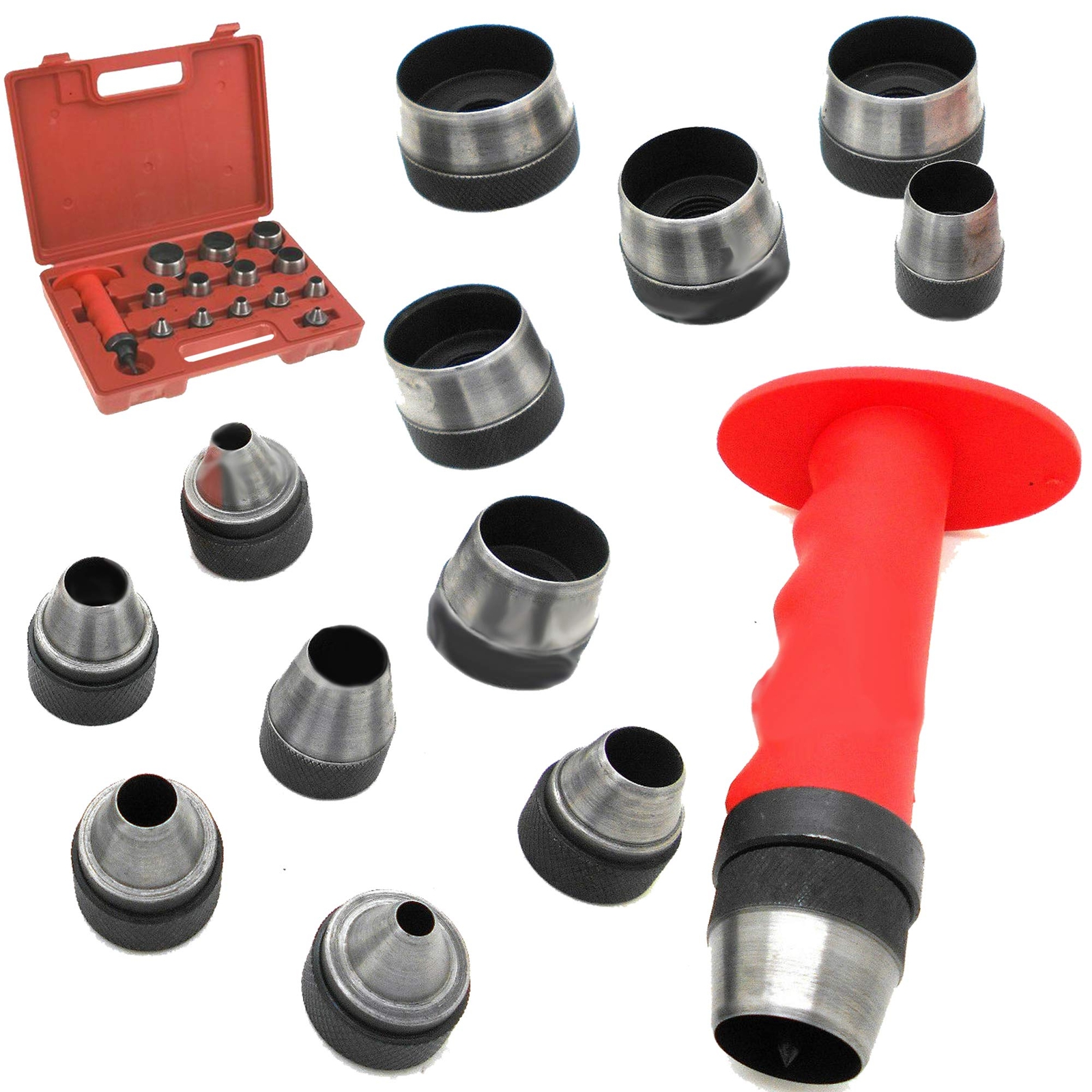 Hollow Hole Punch Set 14 Pieces 3/16 To 13/8in “ Hole Maker Tool Gasket Punch Se
