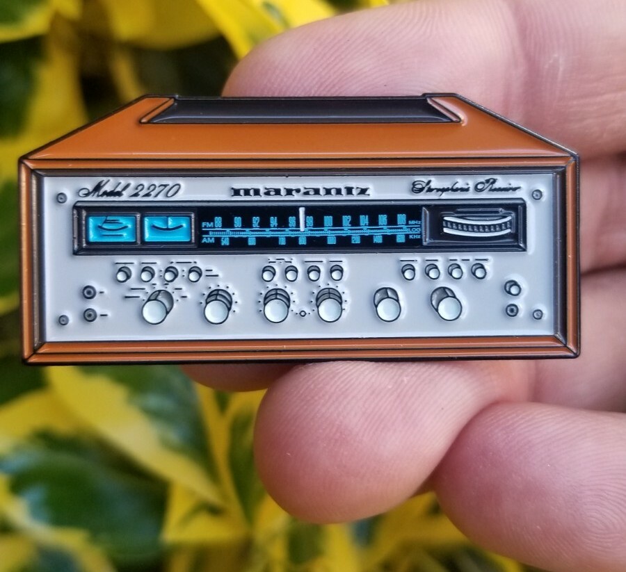 New Edition Marantz 2270 Stereo Receiver Enamel Pins Silverfaced V.2