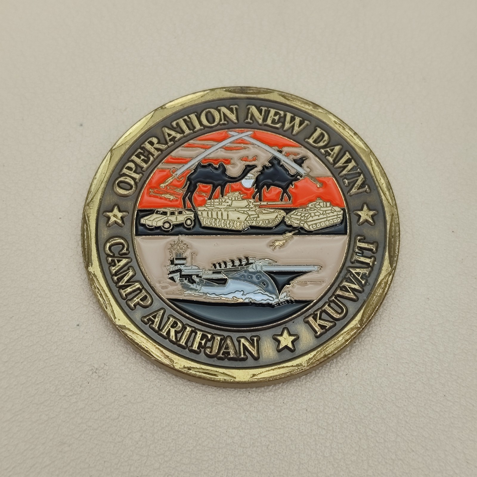 Kuwait Camp Arifjan Operation New Dawn Challenge Coin