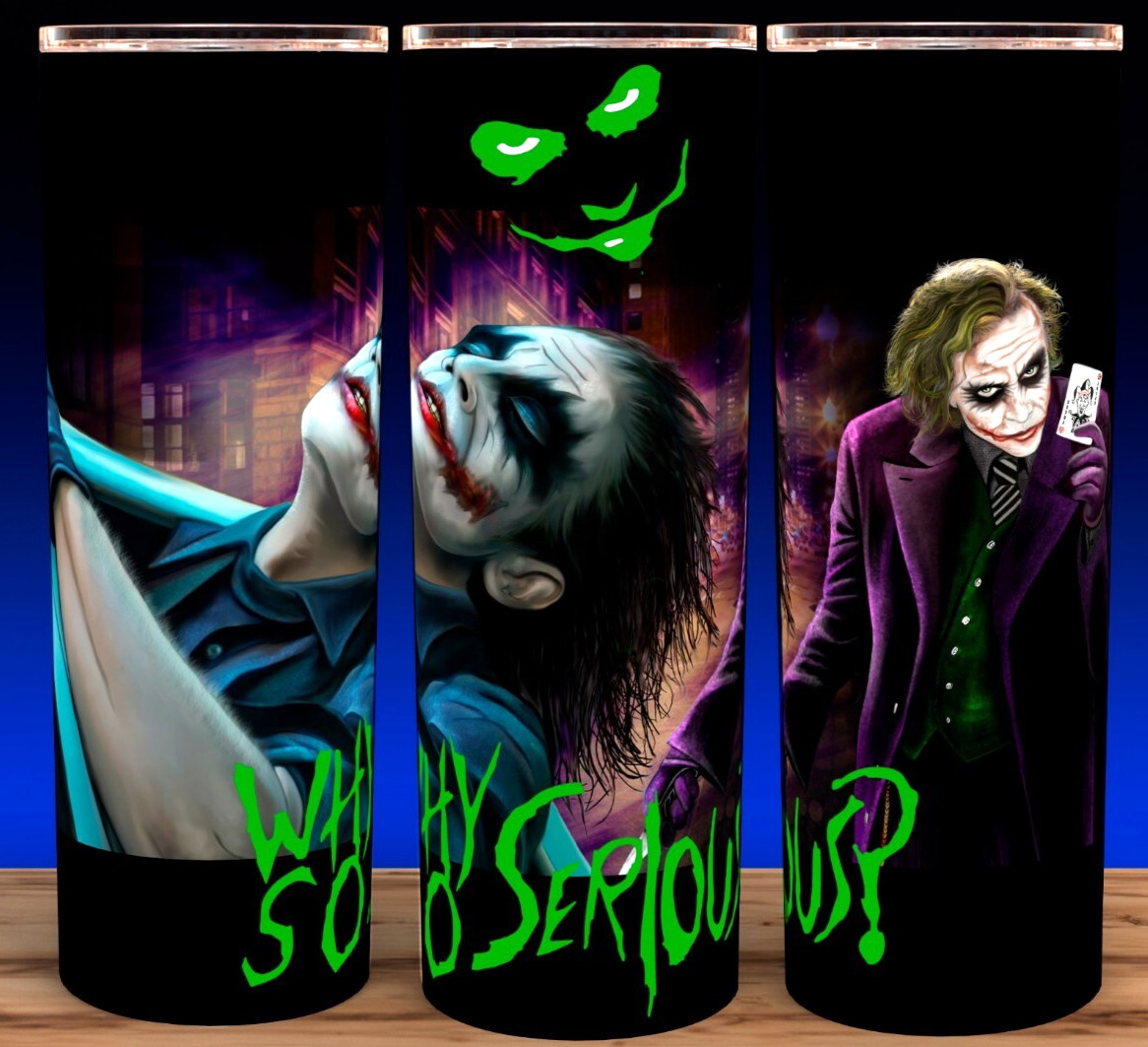 The Joker Super Villain Why So Serious? Movie Comic Cup  Mug Tumbler 20oz