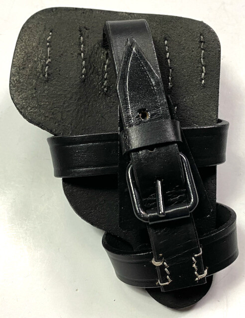 WWII GERMAN WALTHER P38 OPEN PISTOL HOLSTER -BLACK LEATHER