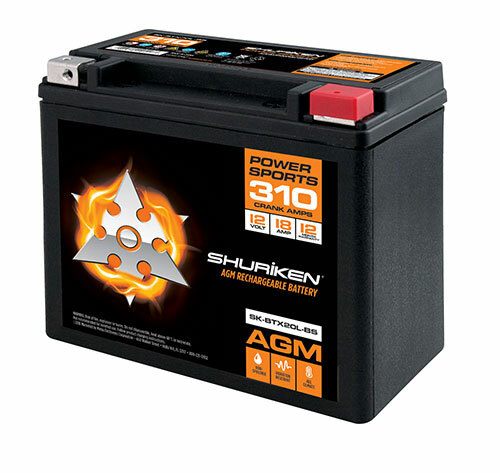 SHURIKEN SK-BTX20L-BS 310 Crank AMPS 18 AMP Hours AGM Battery