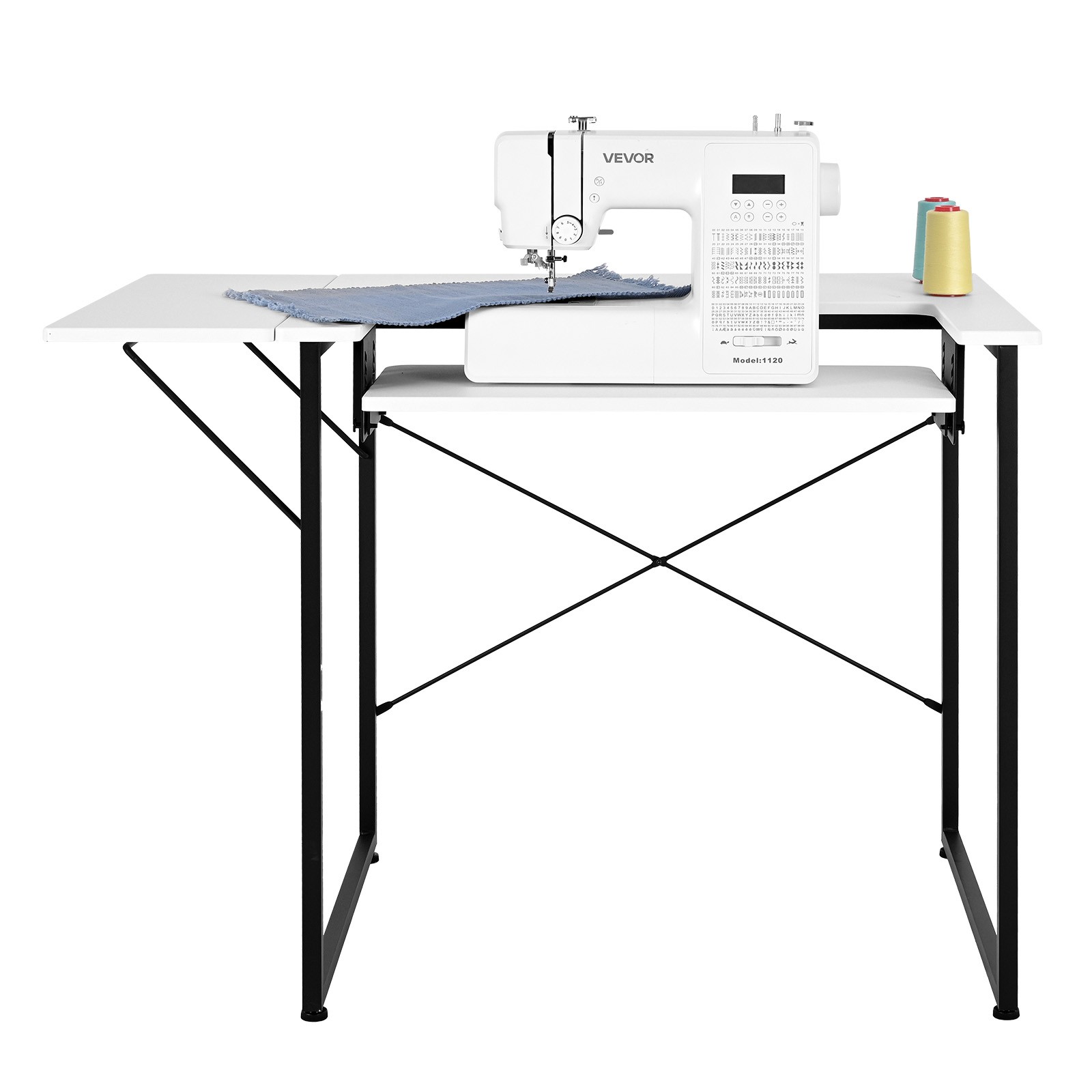 VEVOR Sewing Table Multipurpose Sewing Machine Table with Foldable Side Shelf