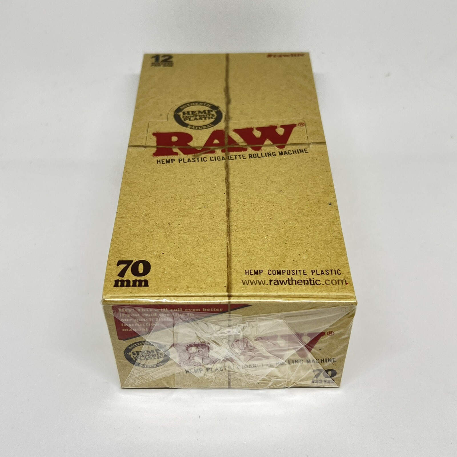 Raw 70mm Rolling Machine Roller Hemp composite Plastic Display/Retailer Box 12ct