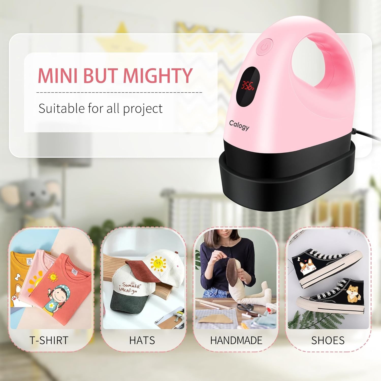 Portable Mini Heat Press - Safety Features & One-Button Control for Easy Use