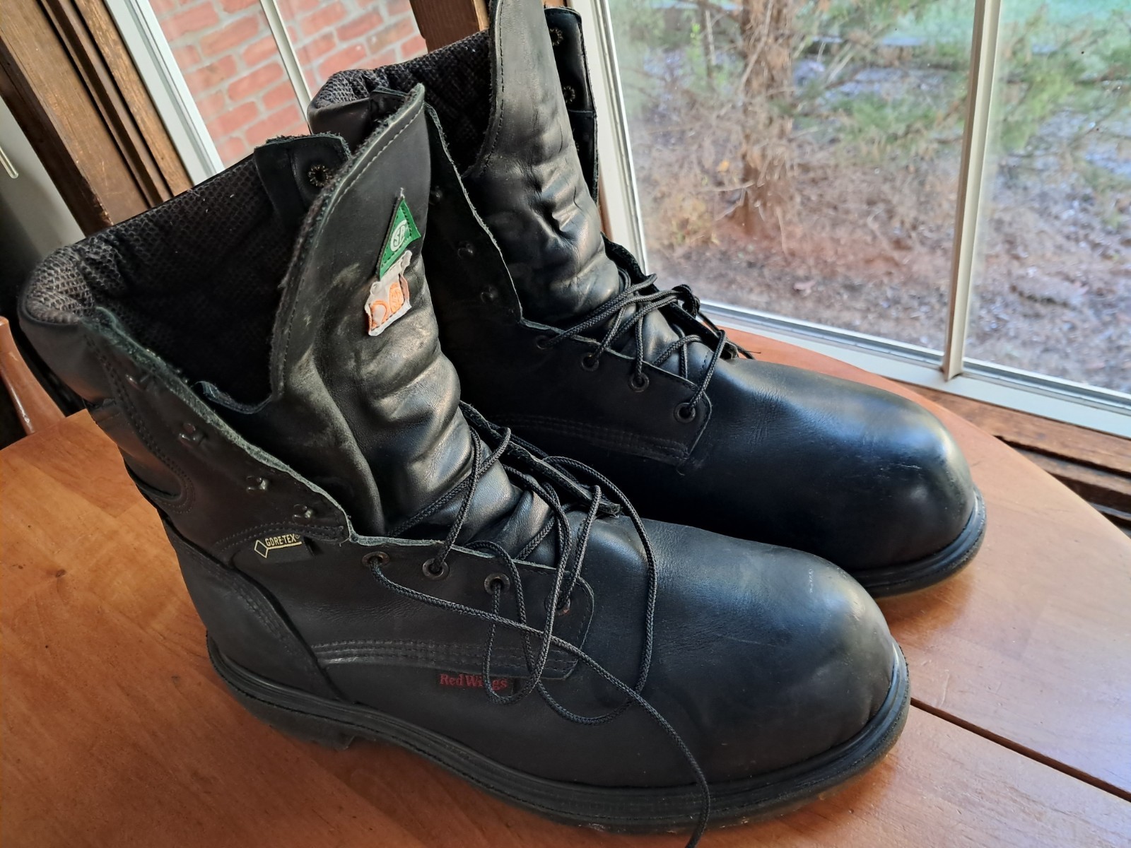 Redwing Boots 2416 Size 11 Black Good Overall Much Life Leather Protective