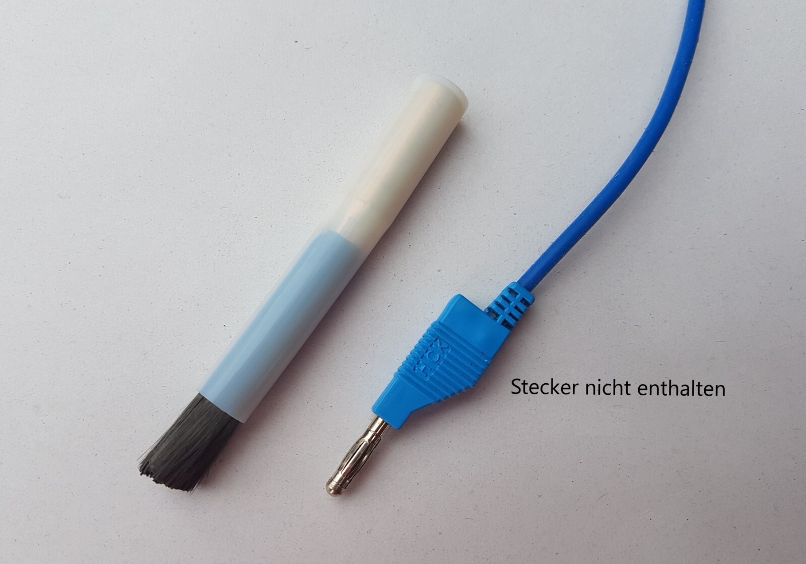 Pickling brush TIG 4mm banana socket 50mm + Teflon cover, weld cleaner weldseam
