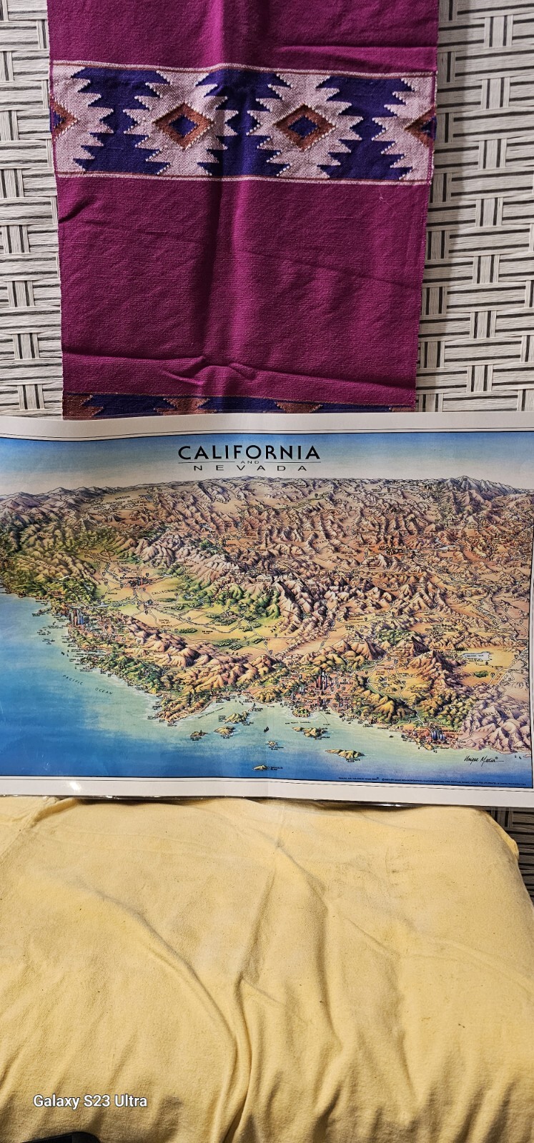 Collectible Poster Map California and Nevad by Unique Media 27x18 In Laminated