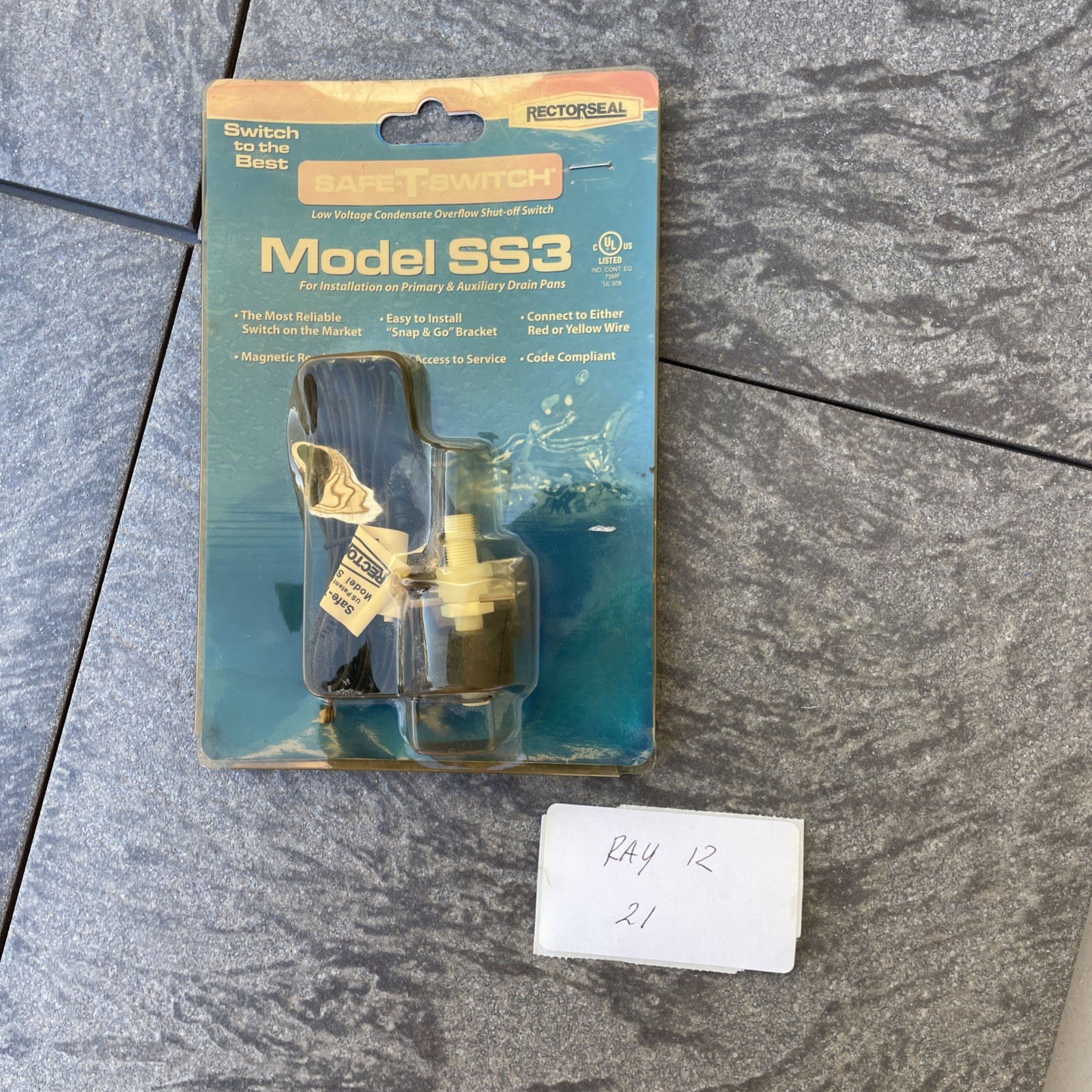 Safe-T-Switch SS3 - Low Voltage Condensate Overflow Shut-Off Switch  NEW