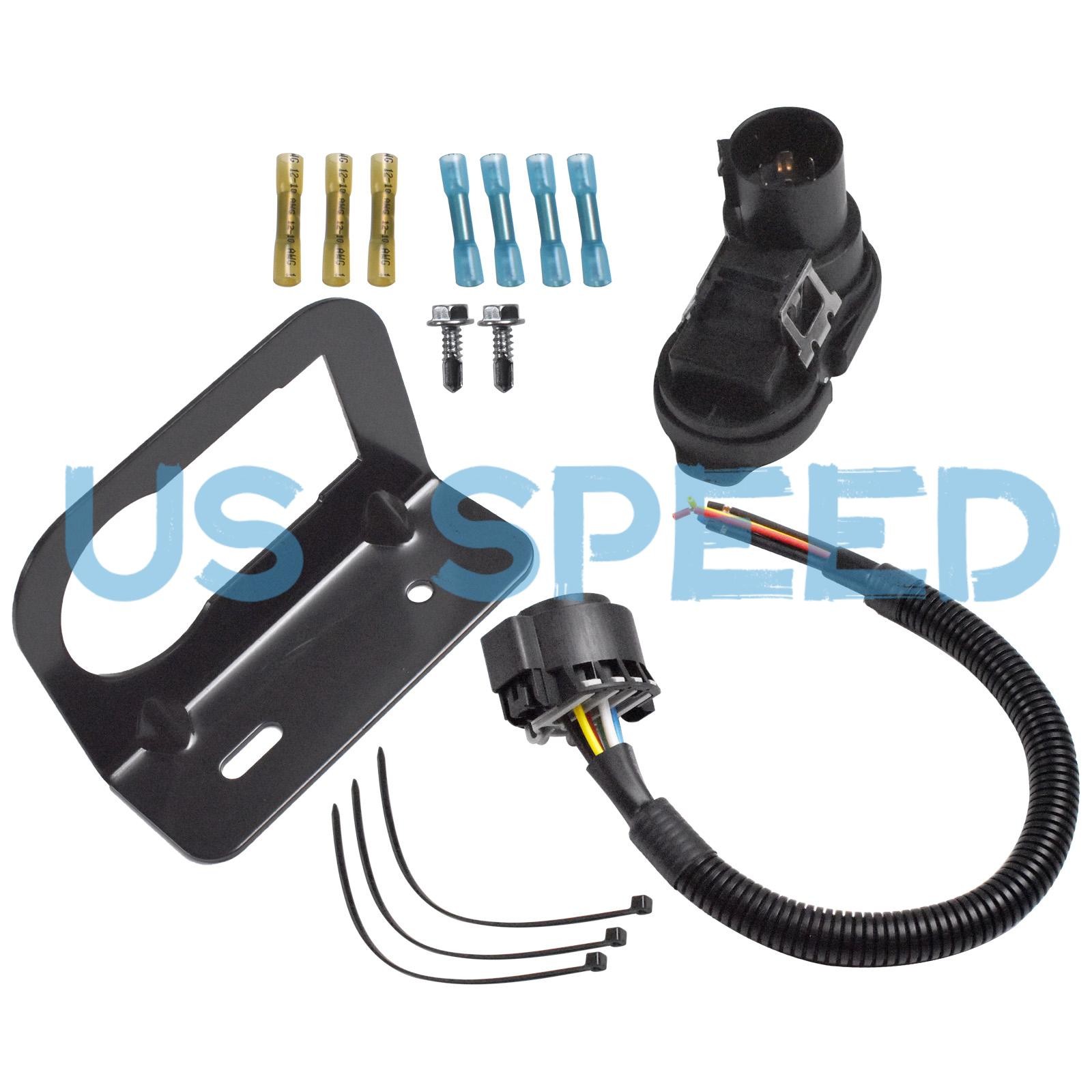 For 7 Way Trailer Tow Hitch Connector Receptacle Harness Installation Kit New
