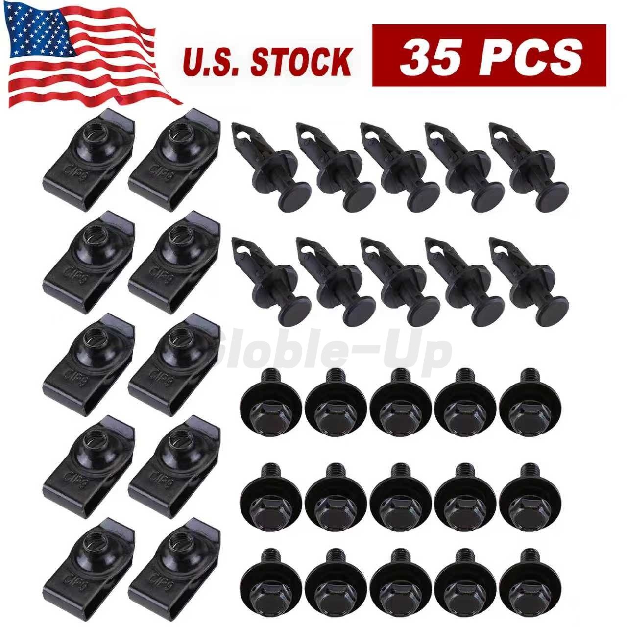 For Honda Body Bolts + U-nut Clips M6 Engine Cover Undertray Splash Shield Guard
