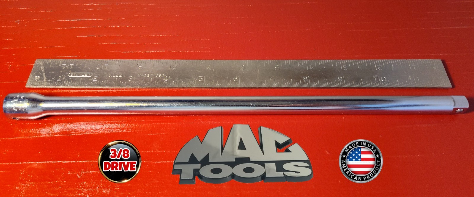 Mac Tools 3/8" Drive 12" Long Chrome Extension Bar, Item# X12E, Great Condition