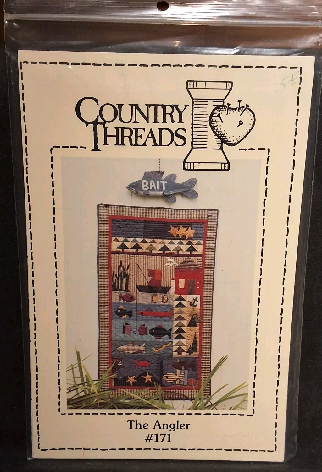 The Angler #171 Patterns Country Threads NEW Wall Quilt 25x43 Fishing 1991