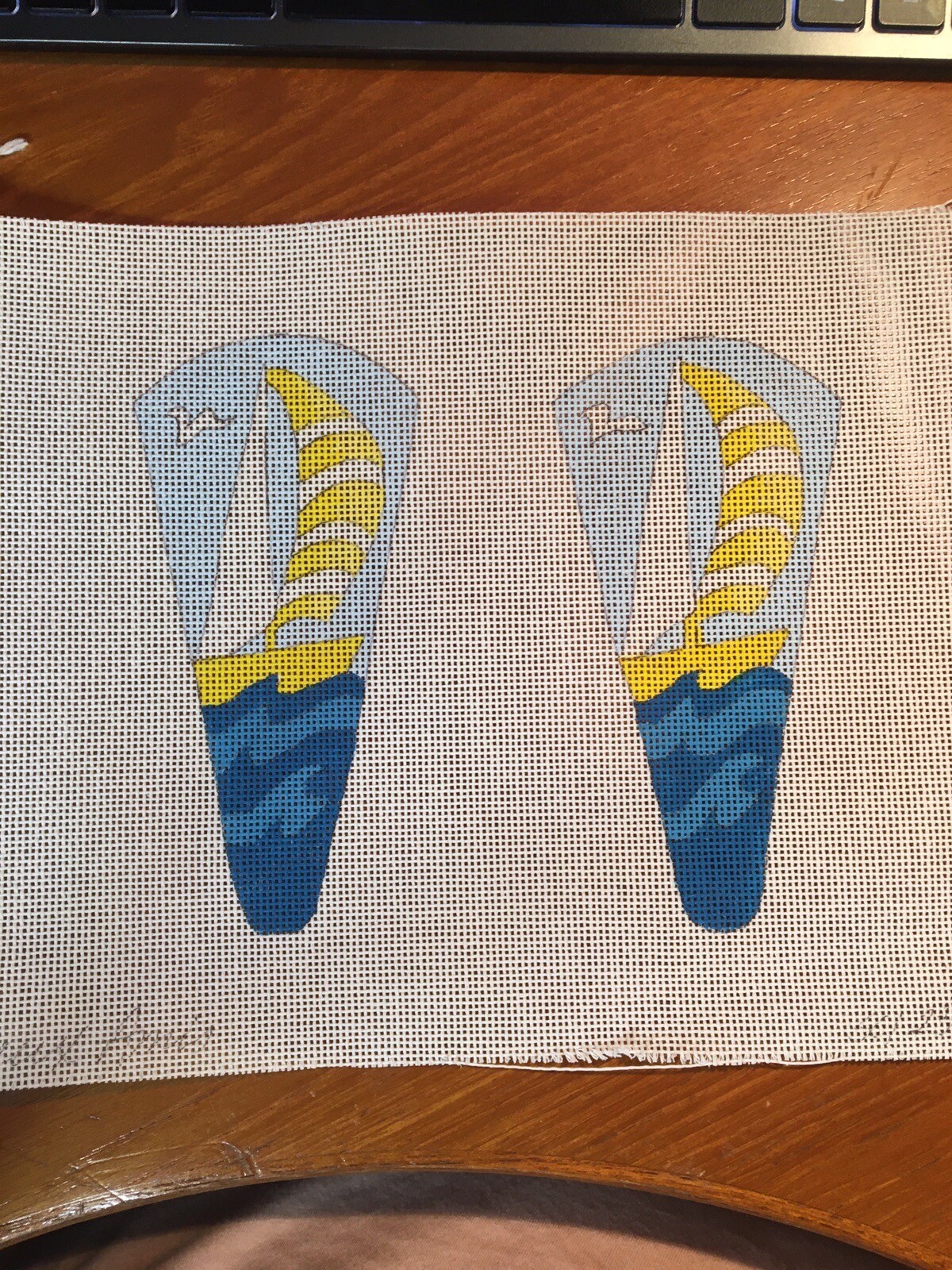 Sailboat Scissor Case handpainted Needlepoint Canvas 18 mesh