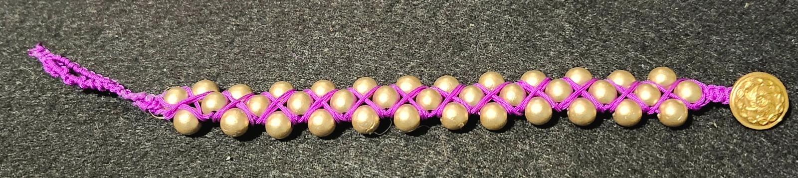 Handmade Nylon and Bead Bracelet