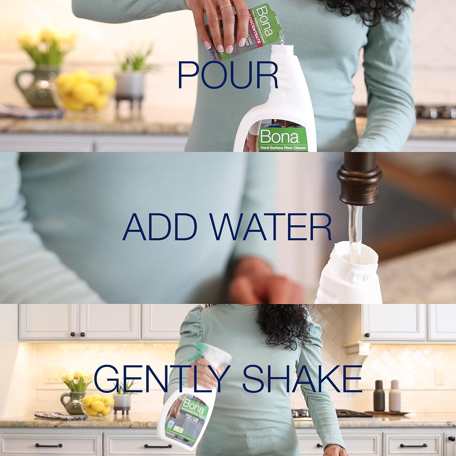 Bona Multi-Surface Floor Cleaner Concentrate - 1 Fl Oz - 4-Pack - Residue-Free F