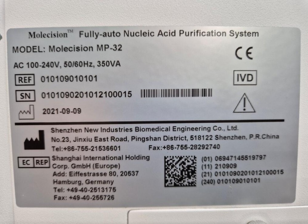Snibe Molecision MP-32 Fully auto Nucleic Acid Purification System [#B250329]
