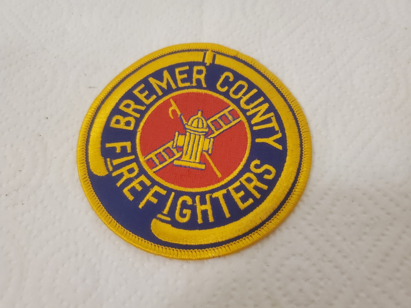 4" cloth patch bremer county firefighters waverly iowa department