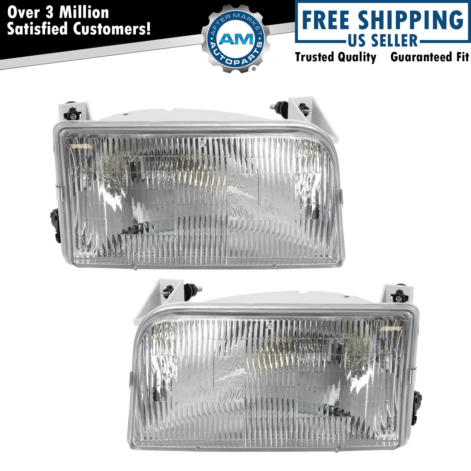 Headlight Assembly Set Fits 92-96 Bronco 92-97 F-150 F-250 97 F-250 HD F-350