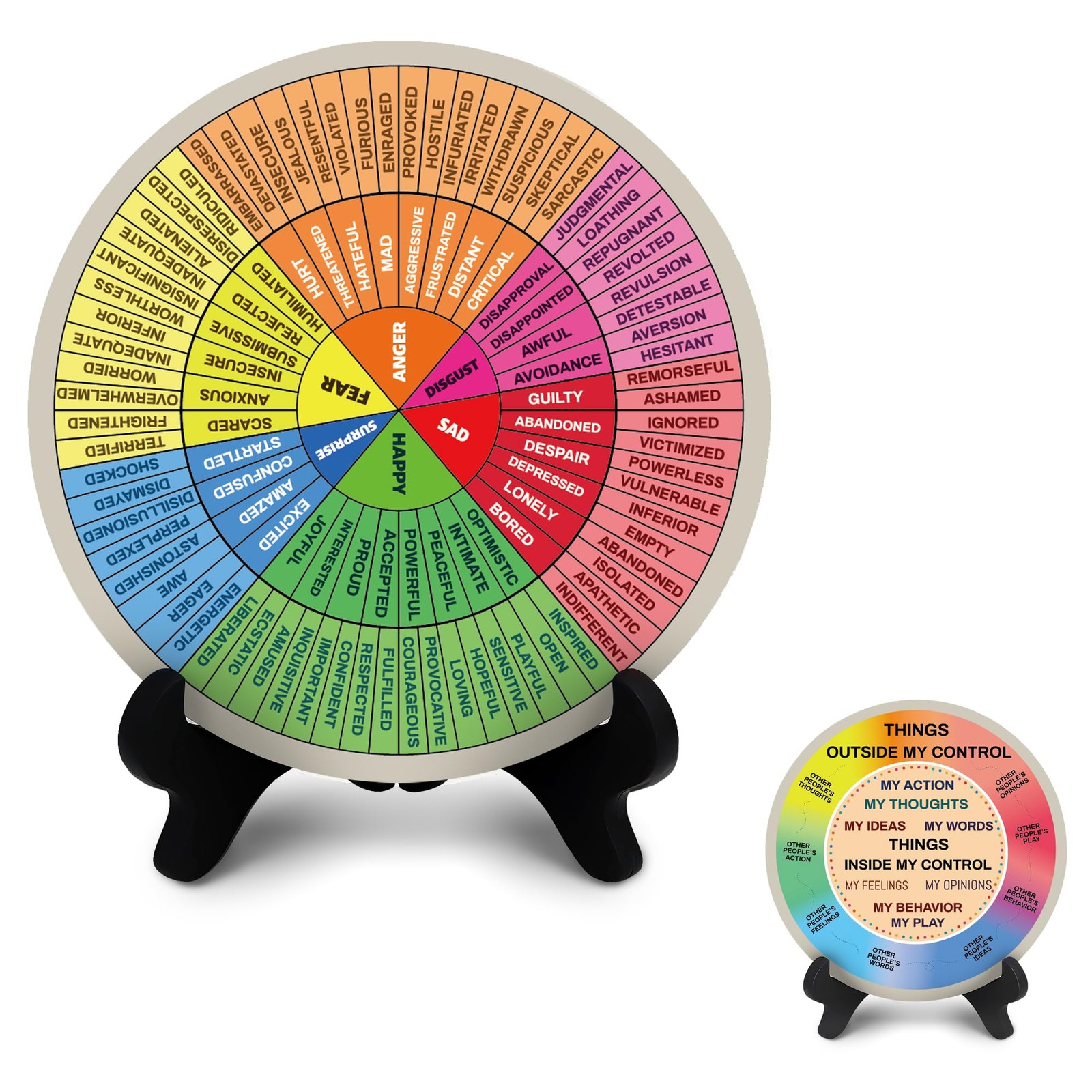 Ainrvteers Emotion Wheel, Double-Sided Feelings Wheel with Stand, Counseling...