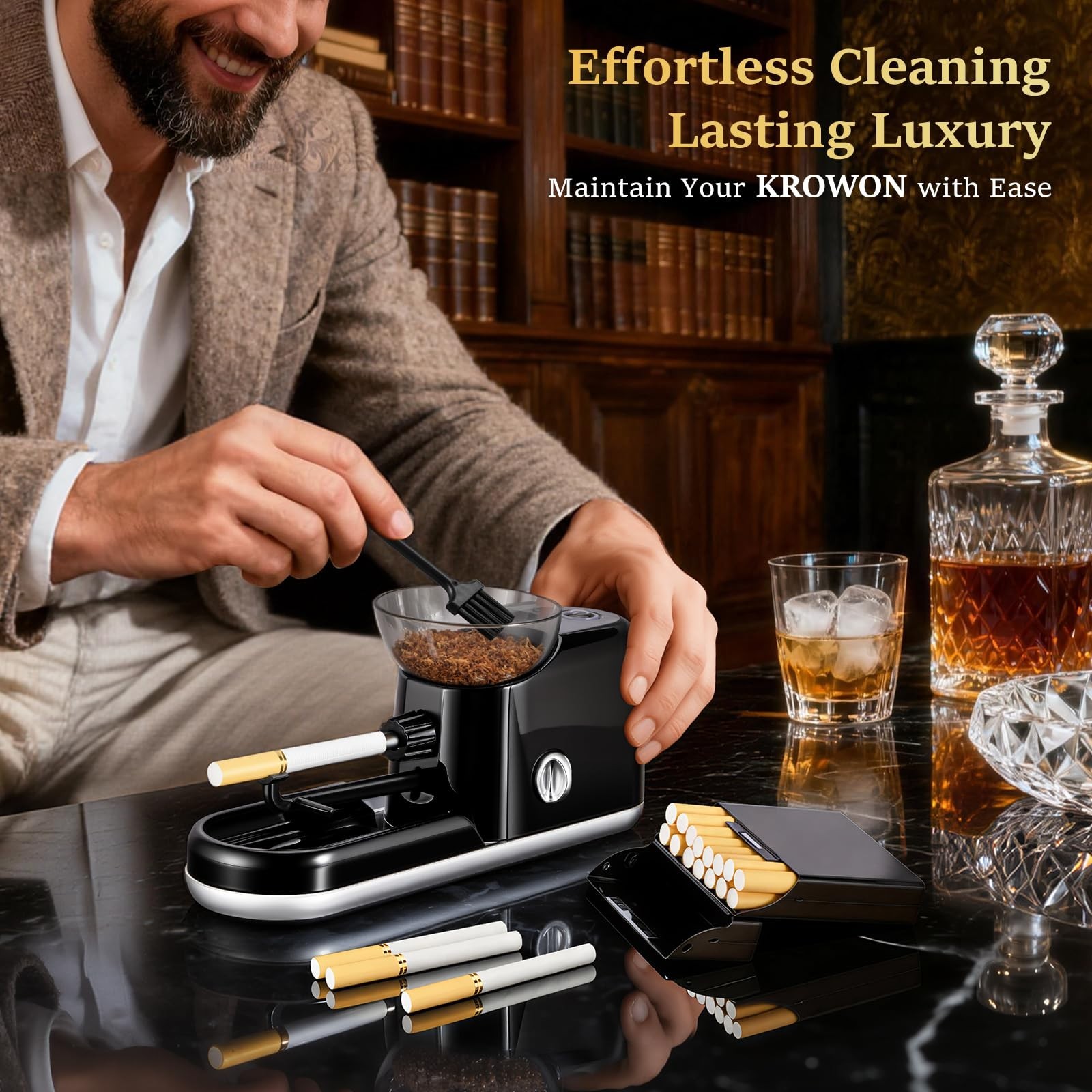 Automatic Electric Cigarette Rolling Machine - One-Touch Maker with Complete Kit