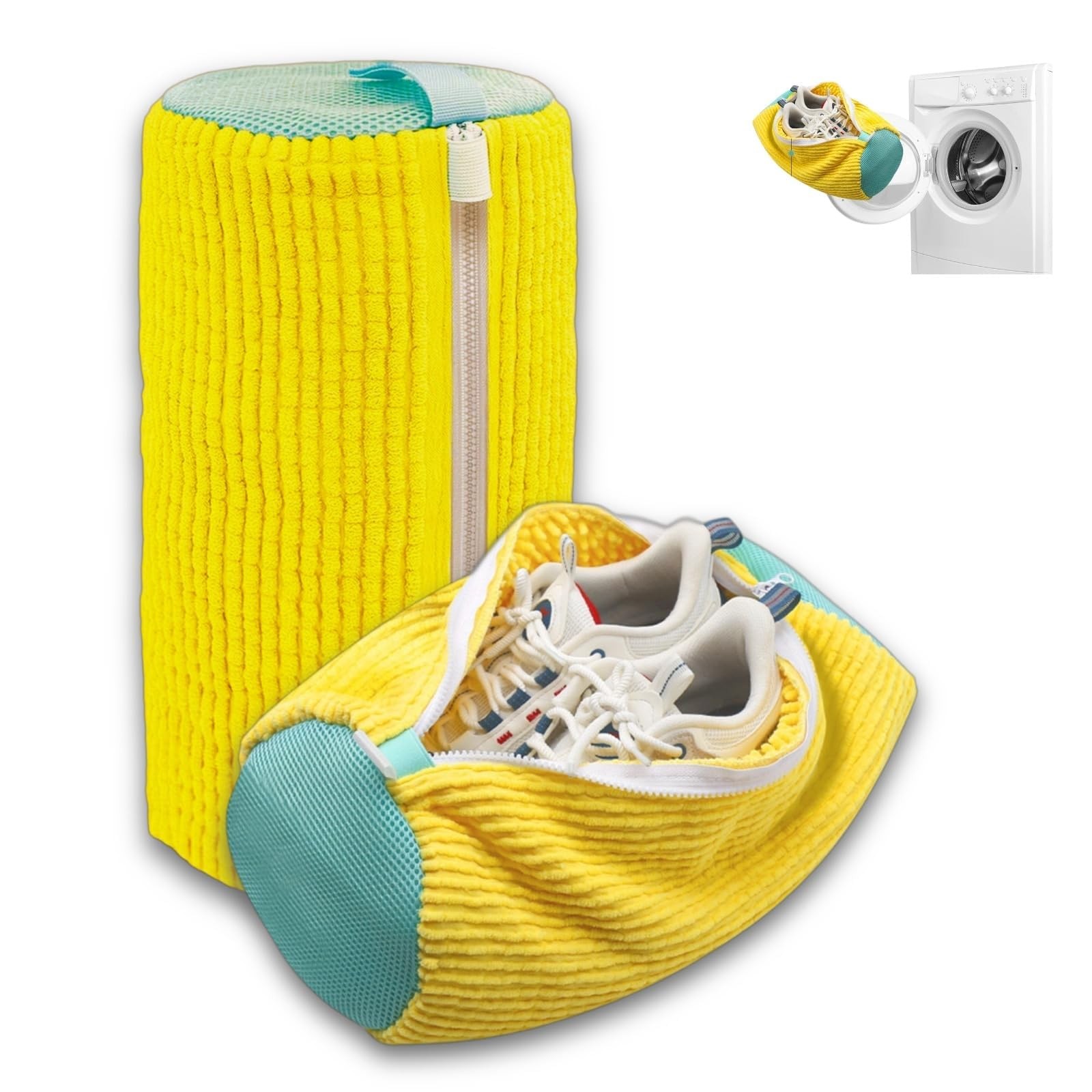 2pcs Shoe Washing Machine Bag Laundry for Washer and Dryer yellow