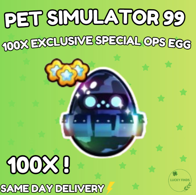 🔥💎100x Exclusive Special Ops Egg (PS99) 🔥PET SIMULATOR 99 - CHEAPEST!⚡💸