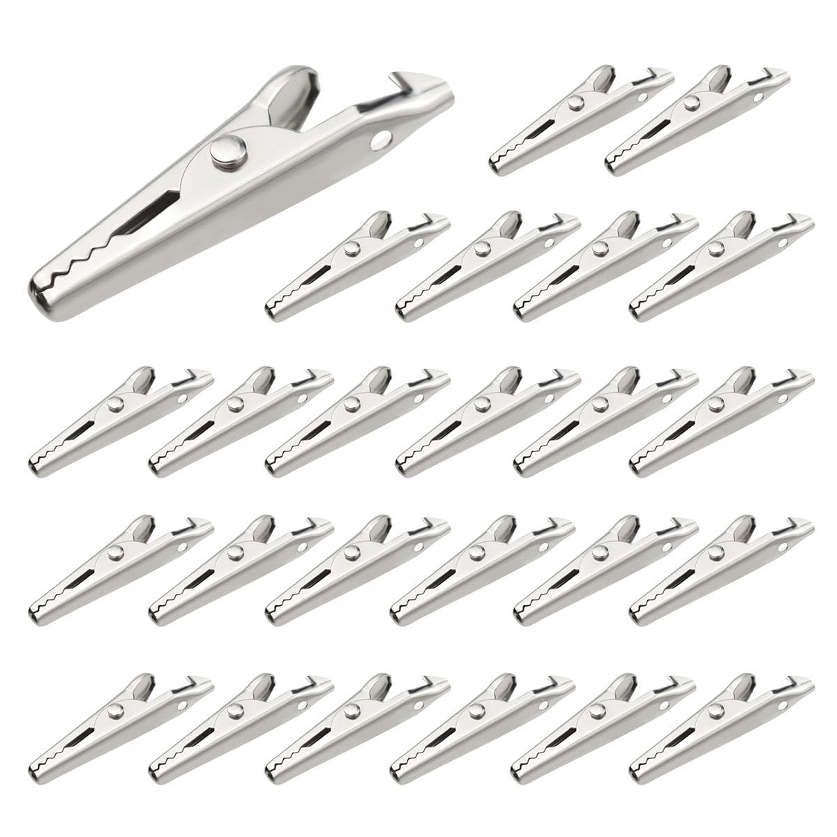 25 Pcs Nickel Plated Alligator Clips Metal Alligator Clip Crocodile Electrica...
